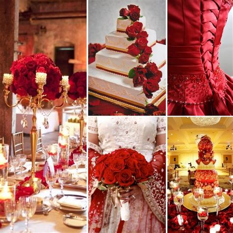 Red Gold Wedding Inspiration Linentablecloth