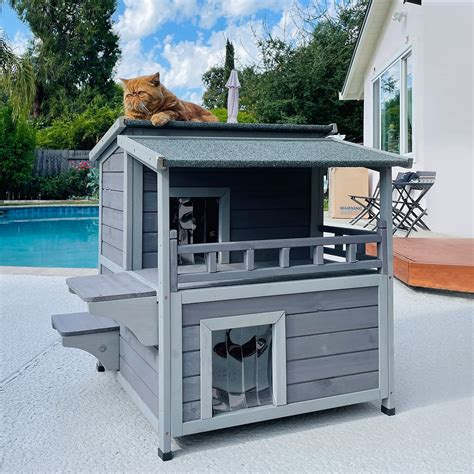 Buy Aivituvin 2 Story Cat House Enclosure With Large Balcony Indoor