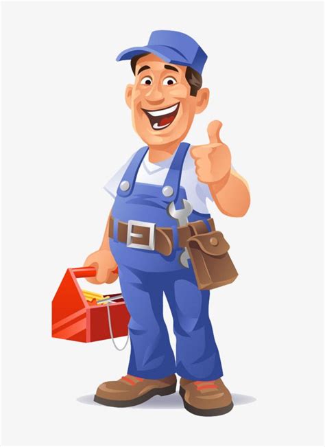 Maintenance Worker Clipart Hd PNG Happy Cartoon Maintenance Worker