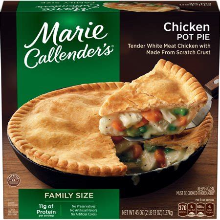 A frozen dinner made without artificial flavors, colors or. Marie Callenders Frozen Pot Pie Dinner Chicken Multi-Serve 45 Ounce - Walmart.com