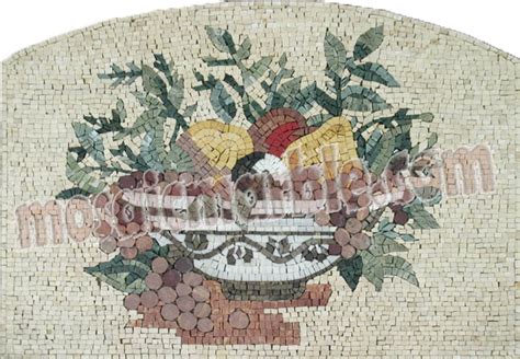 Elegant Fruit Bowl Arched Kitchen Backsplash Mosaic Mosaic Marble