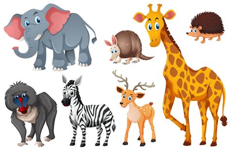 Many Types Of Wild Animals 369153 Vector Art At Vecteezy