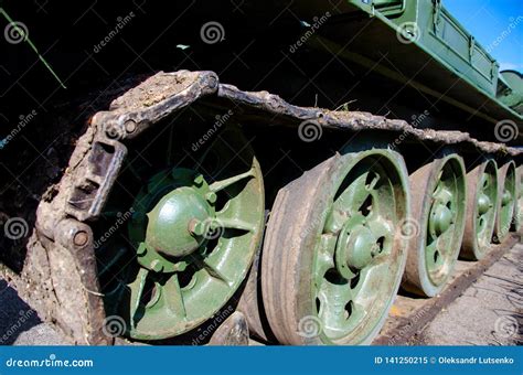 Tank Tracks Close Up Of A Tanks Caterpillar Tracks Stock Image Image