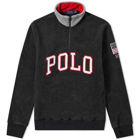 Polo Ralph Lauren Quarter Zip Sweat Polo Black End