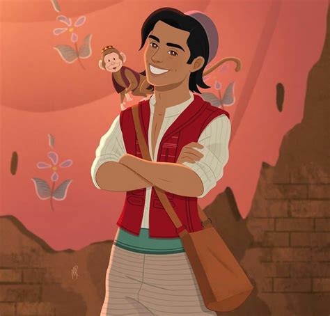 Aladdin With Abu The Monkey On His Shoulder From Disney S Live Action Movie Aladdin Disney