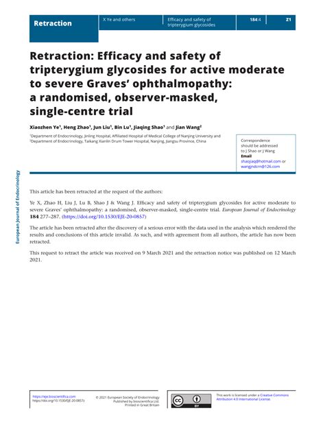 Pdf Retraction Efficacy And Safety Of Tripterygium Glycosides For