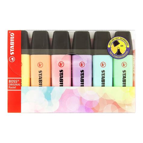 Office Set Of 6 Stabilo Boss Pastel Highlighter Pen Highlighter Markers