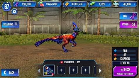 Utahraptor Max Level 40 Jurassic World The Game Ios Android Gameplay Youtube