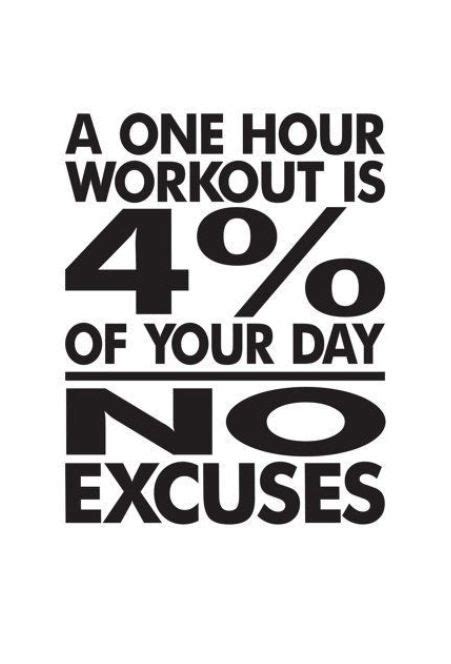 A One Hour Workout Is 4 Of Your Day No Excuses Workout Gym Quote