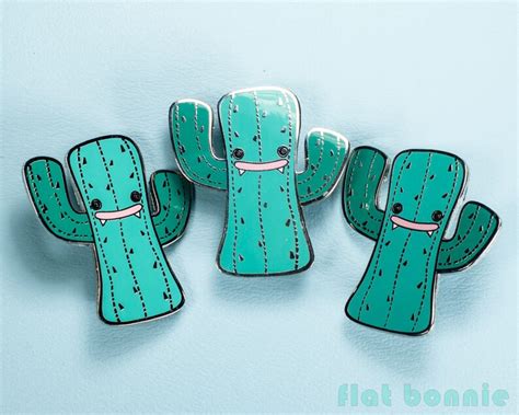 Cactus Enamel Pin Kawaii Cactus Pin Hard Enamel Cute Etsy