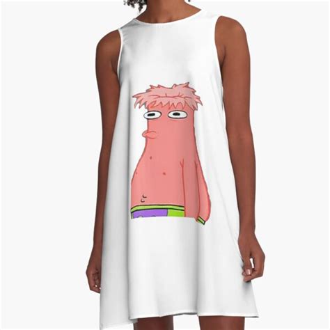 Patrick Star Head Ripped Off A Line Dress For Sale By Marcoriccione