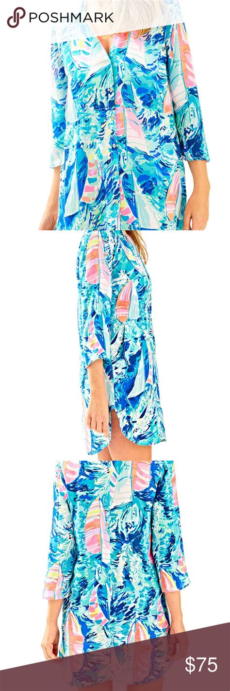 Sold Lilly Pulitzer Sparkling Blue Hey Bay Tunic Clothes Design