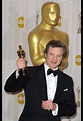 Colin Firth, Oscar du meilleur acteur pour Le Discours d'un roi, lors ...