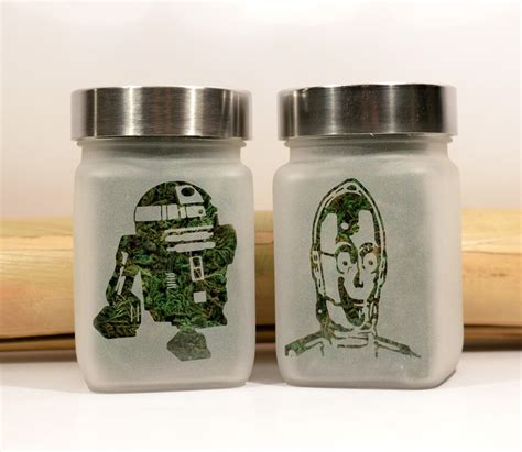 star wars t set of 2 stash jars 420 weed jars r2d2 and etsy