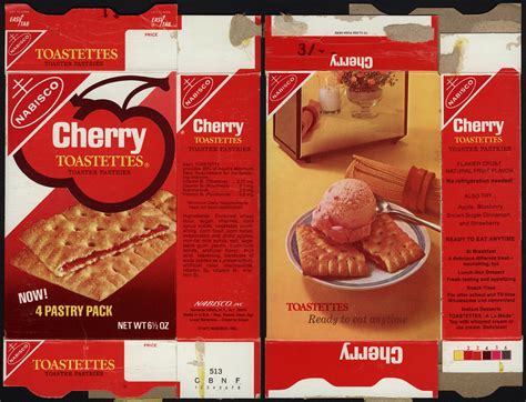 Nabisco Cherry Toastettes Toaster Pastries Box 1971
