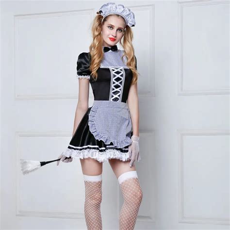 adult women sexy french maid cosplay sexy halloween costumes new hot women room service maid