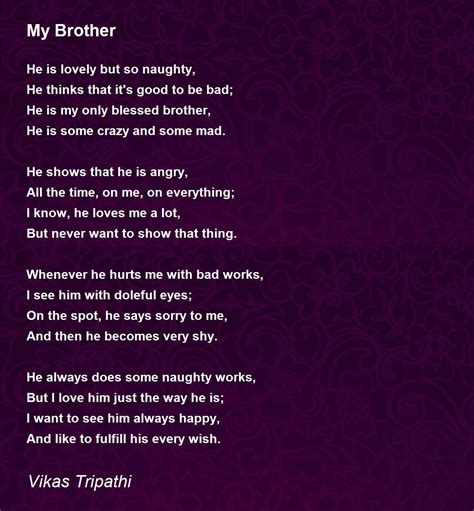 my brother by vikas tripathi my brother poem