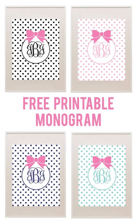 Free Printable Polka Dot Monogram Tip Junkie