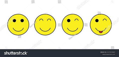Happy Mood Face Icon Set Vector Stock Vector Royalty Free 2173572847