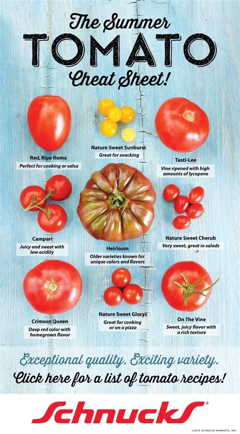 Types Of Tomatoes Chart