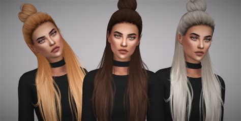 Sims 4 Hairs Aveline Sims Hallow`s Myra Hair Retextured