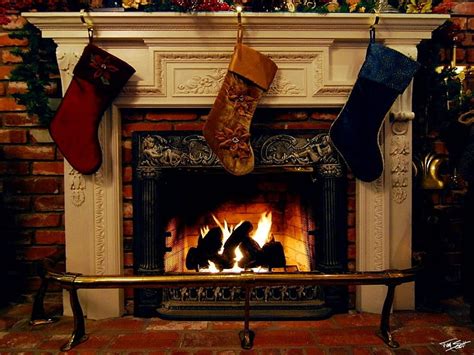 Hd Wallpaper Christmas Decorations Festive Fire Fireplace Holiday