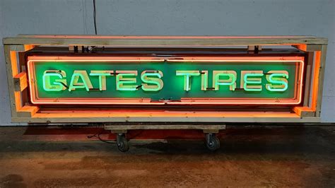 Gates Tires Single Sided Tin Neon Sign M284 Indy Road Art 2022