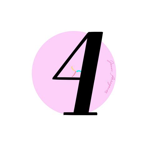 Number Four Lettering Sticker By Jenn Arregocés For Ios And Android Giphy