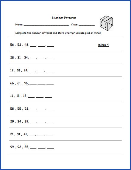 5th Grade Number Patterns Worksheets Askworksheet