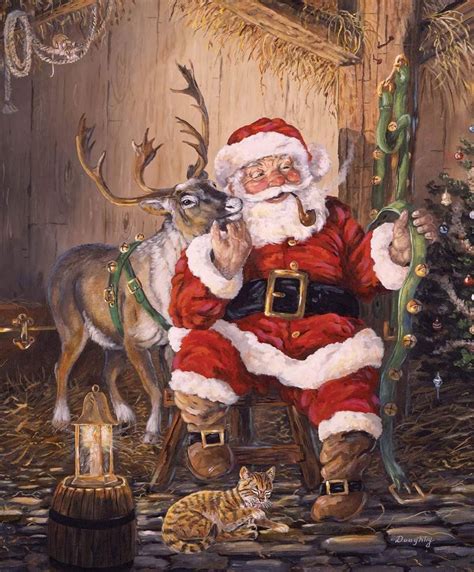 pin by carol boring sanford on christmas lights santa and his reindeer vintage santas
