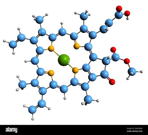 3D imagen de la clorofila C2 fórmula esquelética estructura química