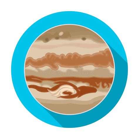 Jupiter Icon In Flat Style Isolated On White Background Planets Symbol