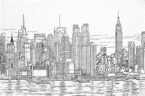 New York City Skyline Drawings A Collection Of The Top New York