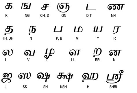 The Tamil Alphabet ~ Consonants India Pinterest Language