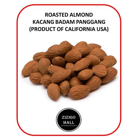 Almond Roasted Badam Biji Panggang Premium Grade Whole Shell Almond Roasted Kekacang Badam