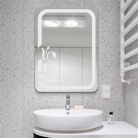 Frosted Mirror With Rounded Edges Rectangular Flair Glass
