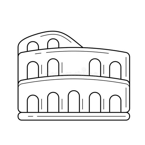 Rome Coliseum Hand Drawn Outline Doodle Icon Stock Vector