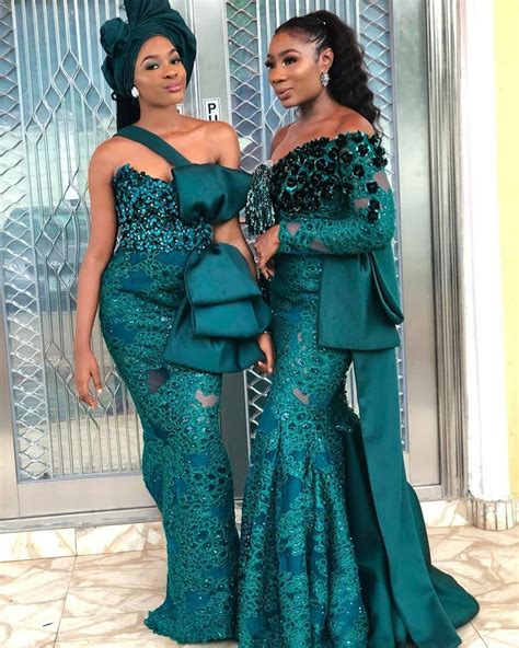 2019 Wedding Color Emerald Green Latest African Fashion Dresses African Lace Dresses