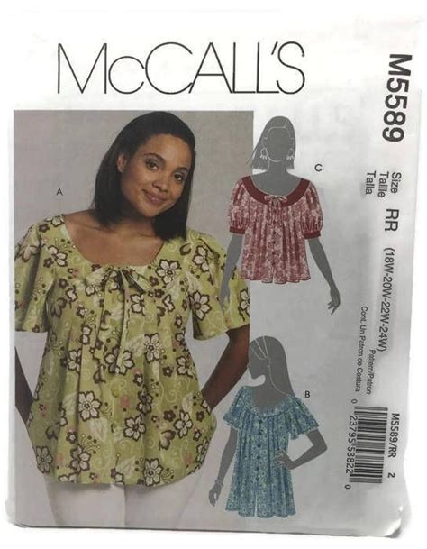 Mccalls Shirt Top Pattern Womens Top Uncut Sewing Pattern
