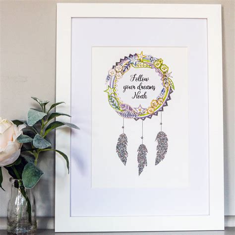 Personalised Dream Catcher Print For Children By Little Ragsmith
