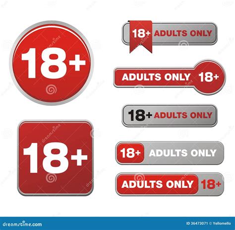 For Adults Only Button Sets Stock Illustration Illustration Of Badge Restricted