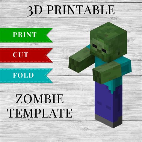 Minecraft Zombie 3d Printable Minecraft Zombie Papercraft Template