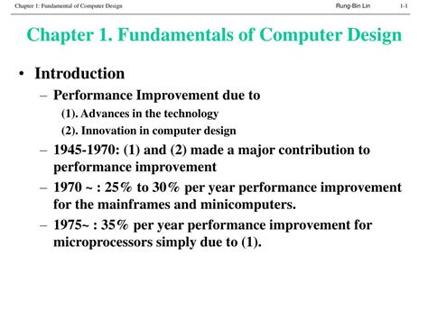 Ppt Chapter 1 Fundamentals Of Computer Design Powerpoint