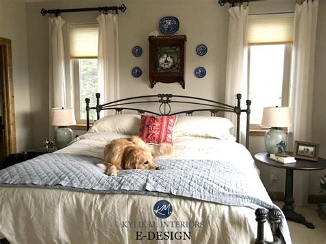 Sherwin Williams Accessible Beige In A Country Farmhouse Style Guest Bedroom With Wood Trim And