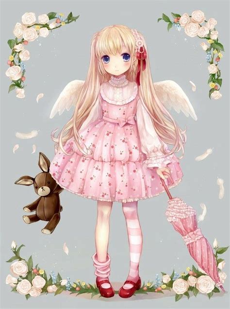 ウサギと少女 Anime Child Anime Angel Kawaii Anime