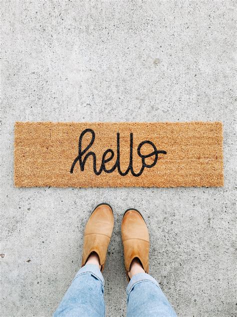 Hello Doormat Mini Welcome Mat T For Her Small Coir Etsy