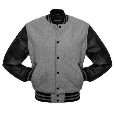 Black Leather Sleeves Varsity Jackets For Mens Fashion