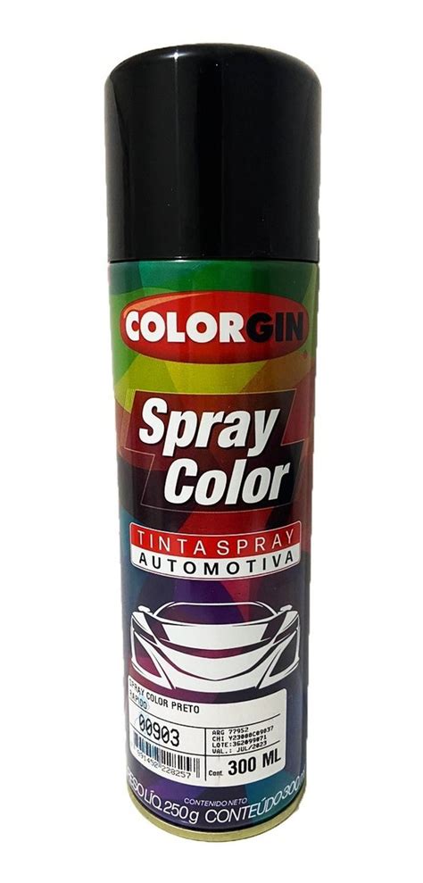 Tinta Spray Automotiva Colorgin Preto Brilhante 300ml Parcelamento