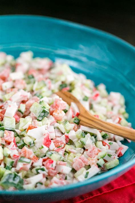 Featuring corn, eggs, rice, and cucumber, this russian salad version is comforting, filling, and really easy & quick to make! The flavor of this Crab Salad with Cucumber and Tomato is wonderful. Surprisingly it stays crisp ...