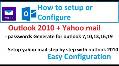 How To Configure Yahoo Mail In Outlook 2010 Yahoo Mail Settings For